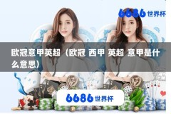 欧冠意甲英超（欧冠 西甲 英超 意甲是什么意思）
